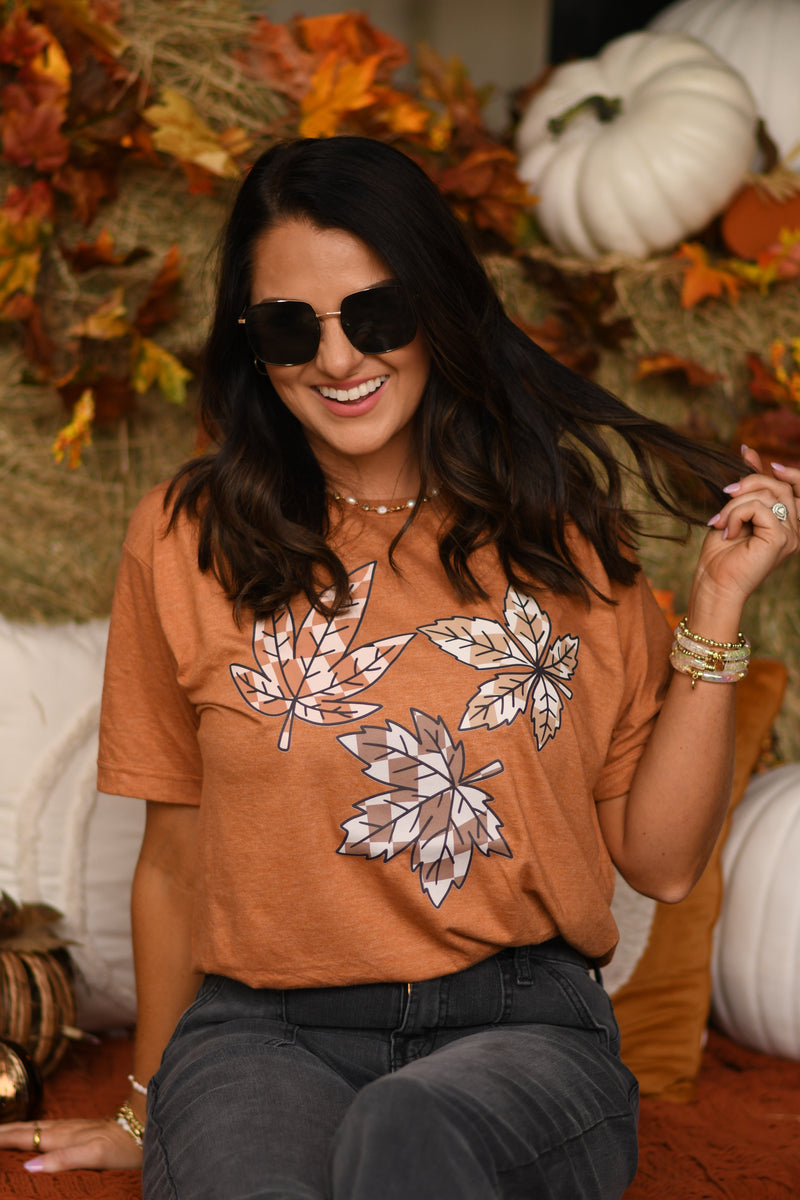 Checkered Leaves Tee