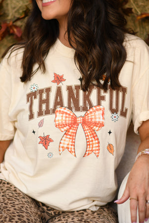 Thankful Leaves Bow Tee