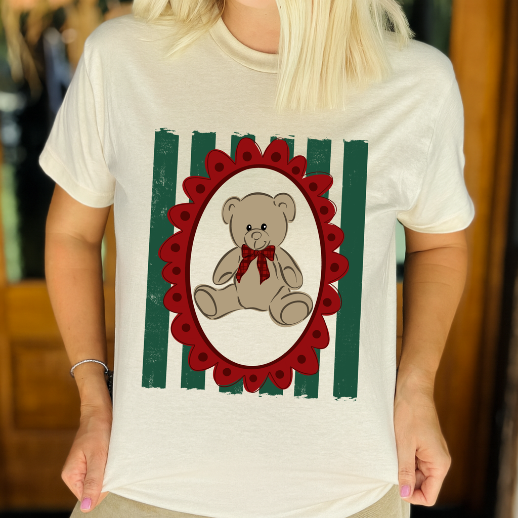 Preppy Christmas Bear Graphic Tee
