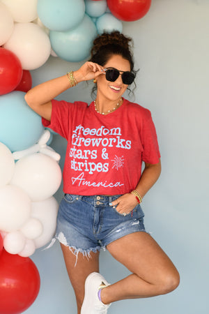 **SALE** Freedom Fireworks Stars & Stripes Tee