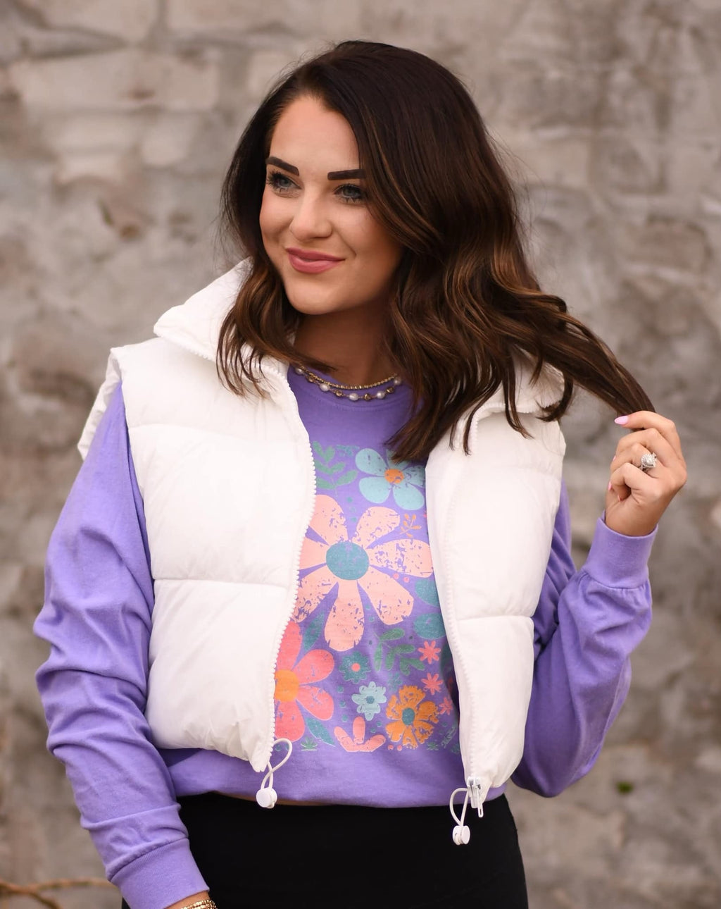 *SALE* RTS White Cropped Puffer Vest