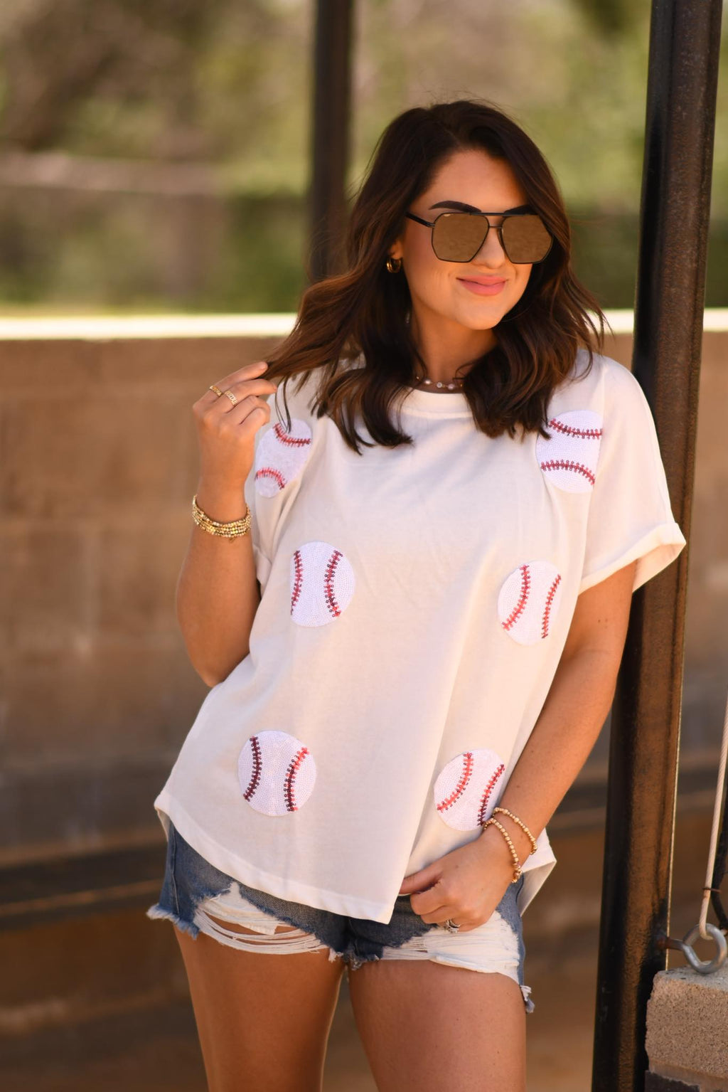 **SALE** Baseball sequin top
