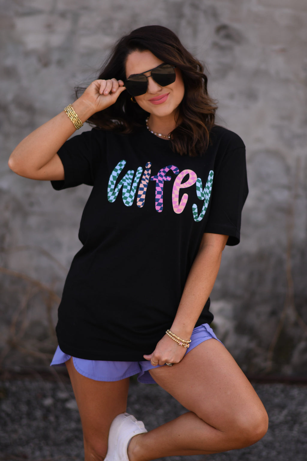 Wifey Checkered Tee