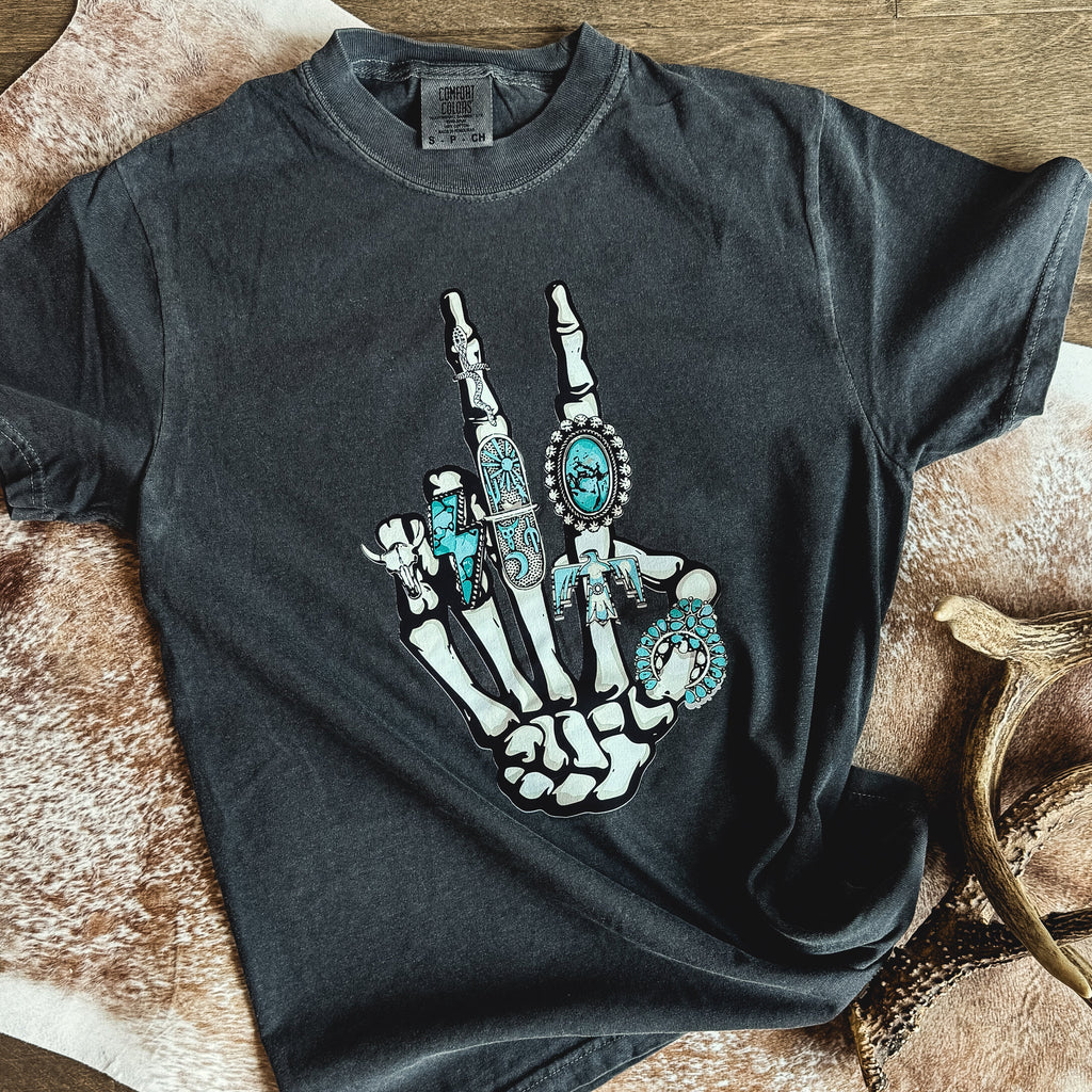 Peace Sign Turquoise Rings Graphic Tee