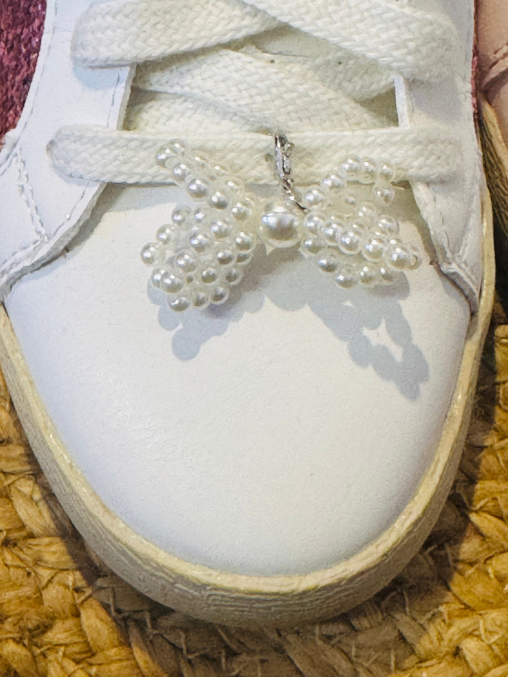 **SALE** Mini Pearl Bow Shoe Charms