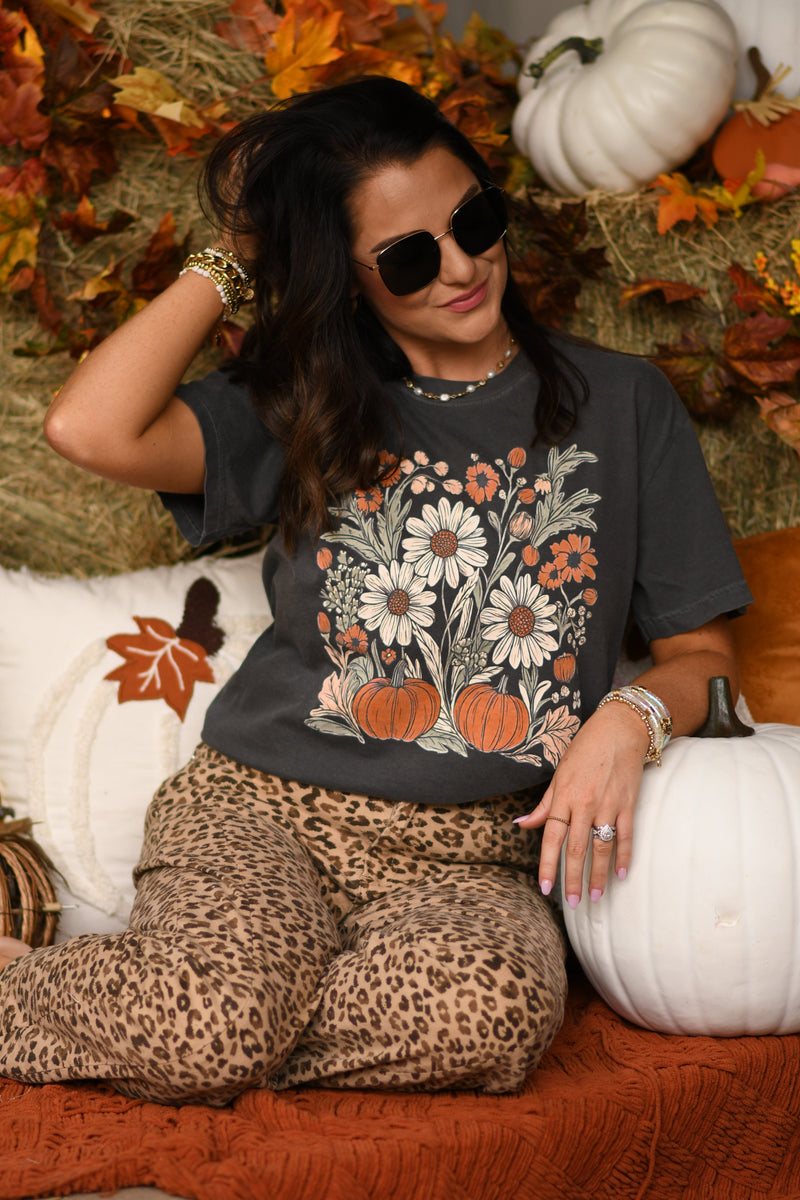 Fall Florals and Pumpkins Tee