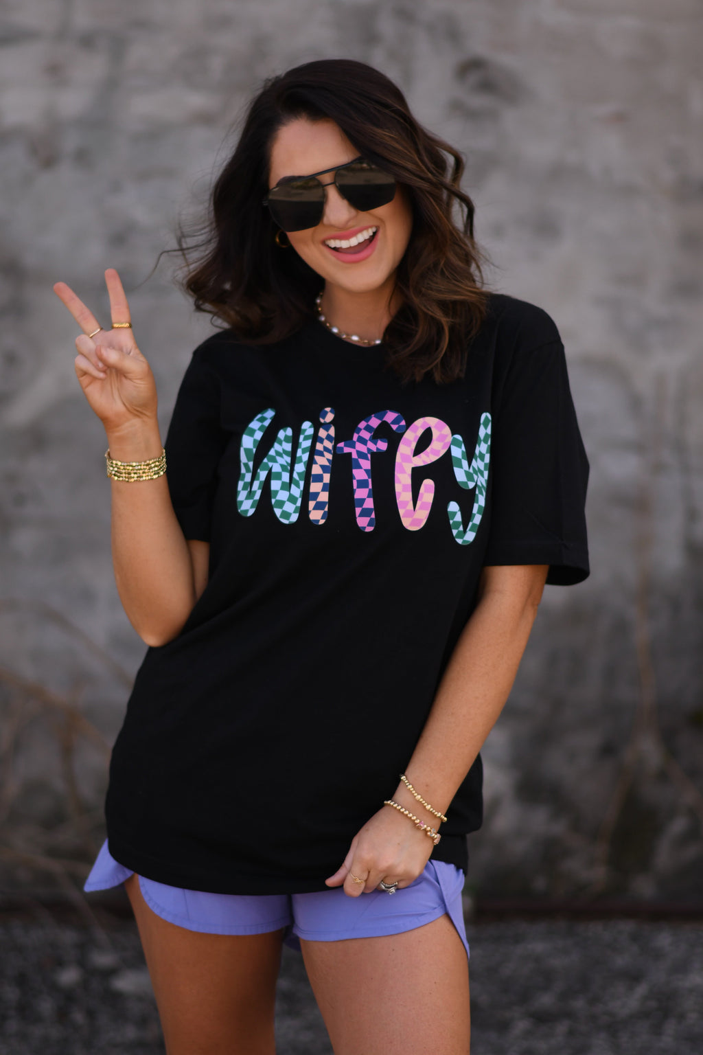 Wifey Checkered Tee