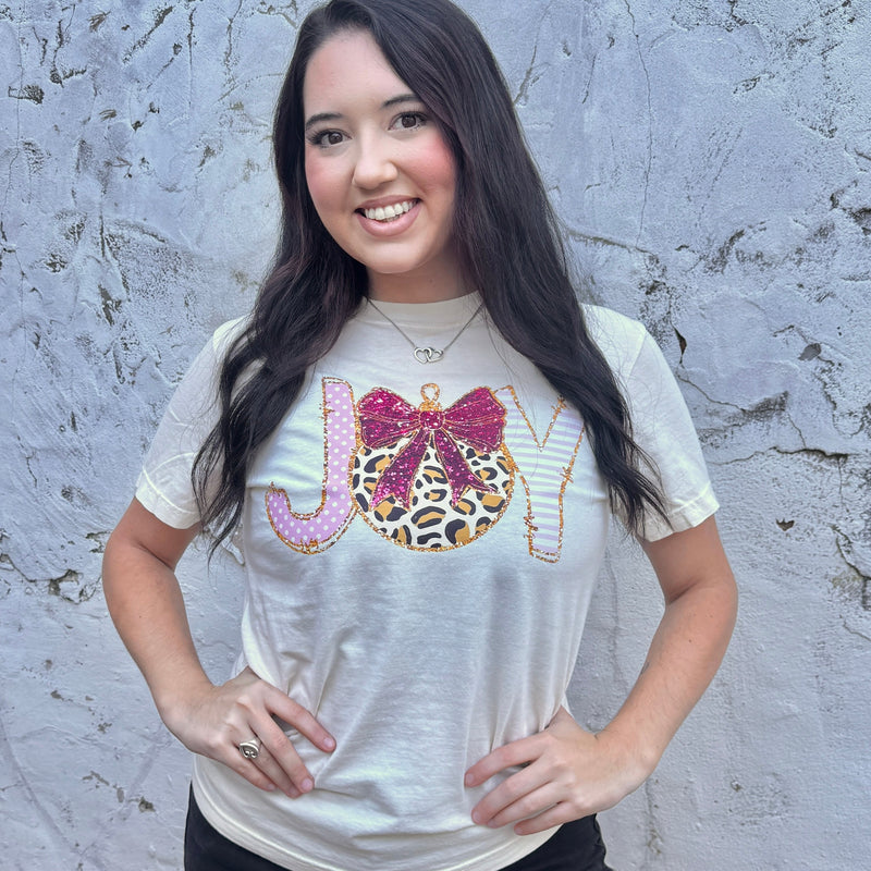 Joy Leopard Ornament Graphic Tee
