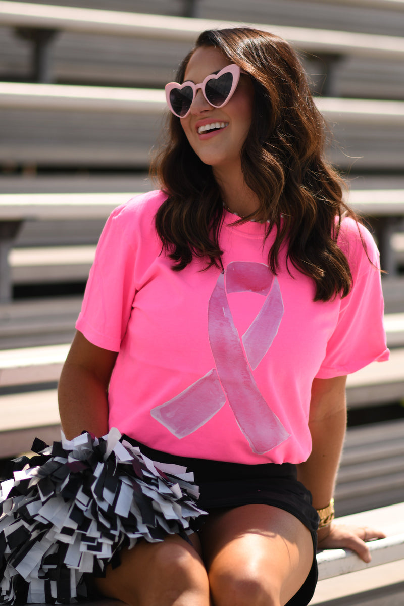 Watercolor Pink Out Ribbon Tee