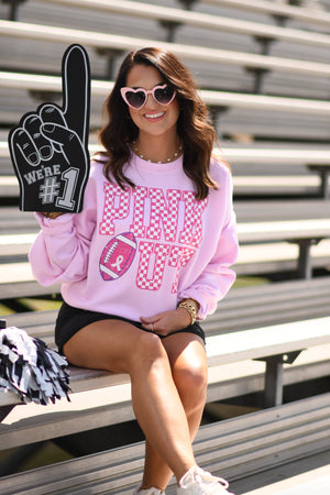Pink Out Checkered Football Sweatshirt