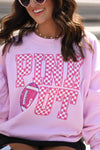 Pink Out Checkered Football Sweatshirt