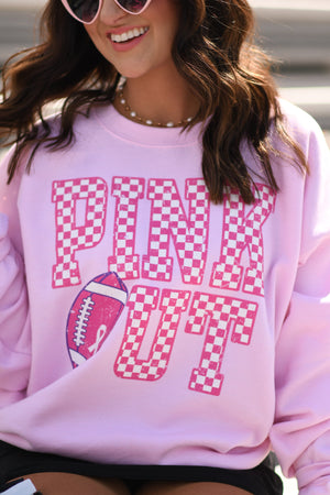Pink Out Checkered Football Sweatshirt