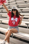 RTS Red Game Day Bow Tee