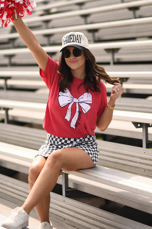 RTS Red Game Day Bow Tee
