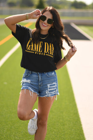 RTS Black and Gold Game Day Vibes Tee