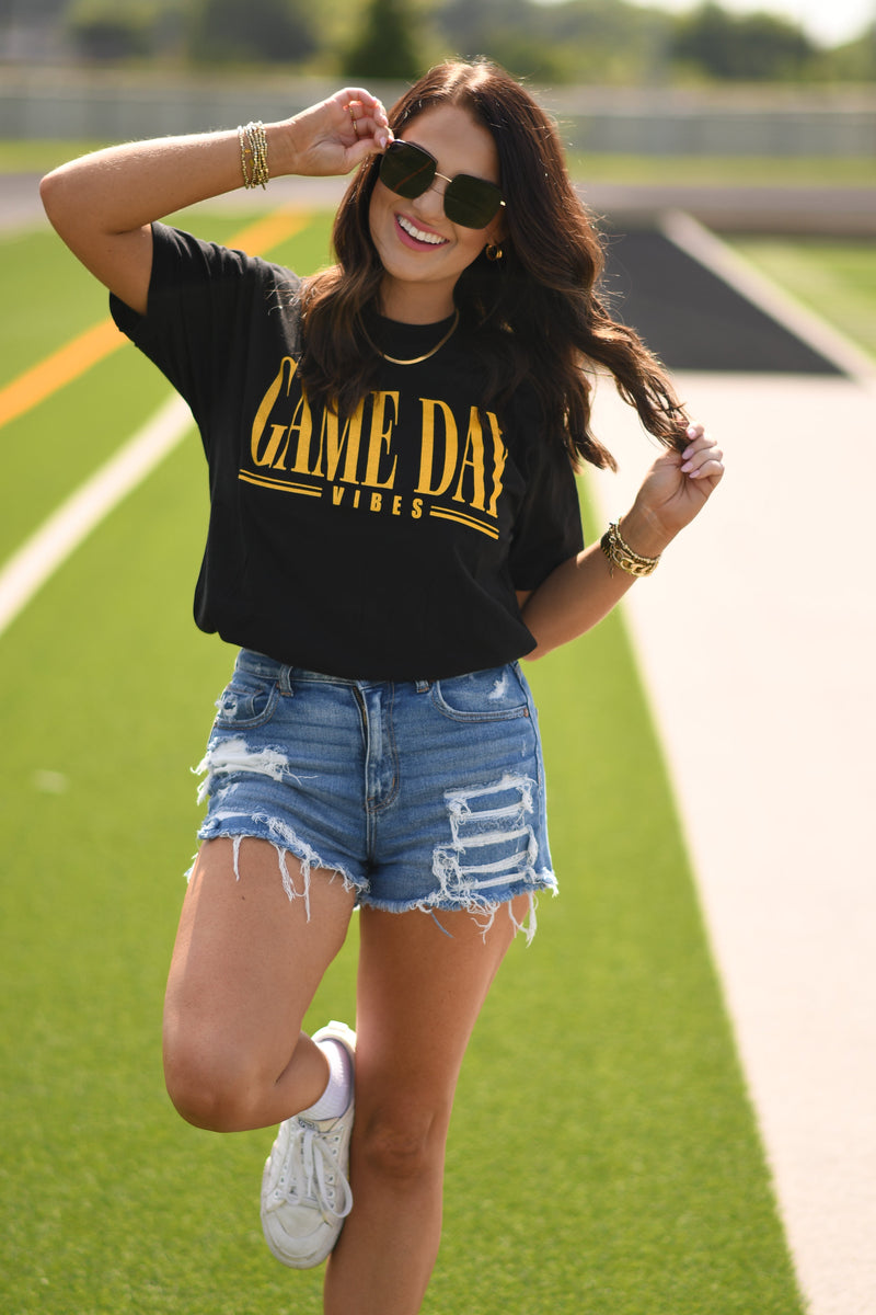 RTS Black and Gold Game Day Vibes Tee