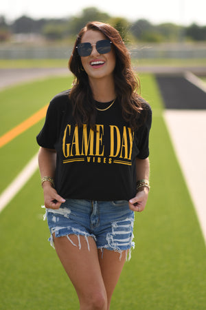 RTS Black and Gold Game Day Vibes Tee