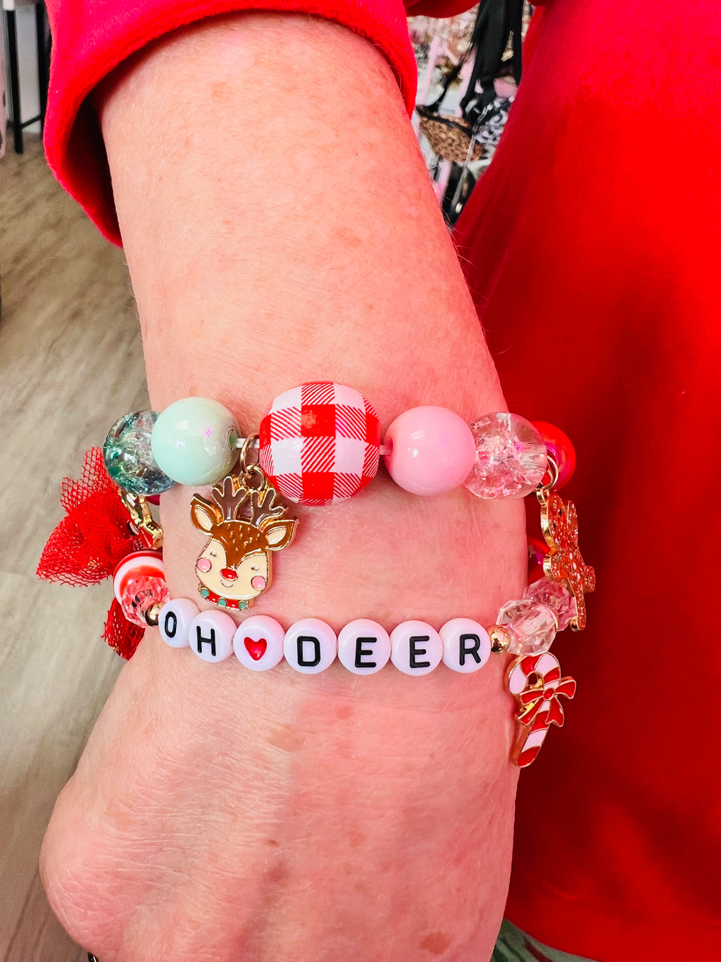 Oh Deer Bling & Bauble Christmas Bracelet Set