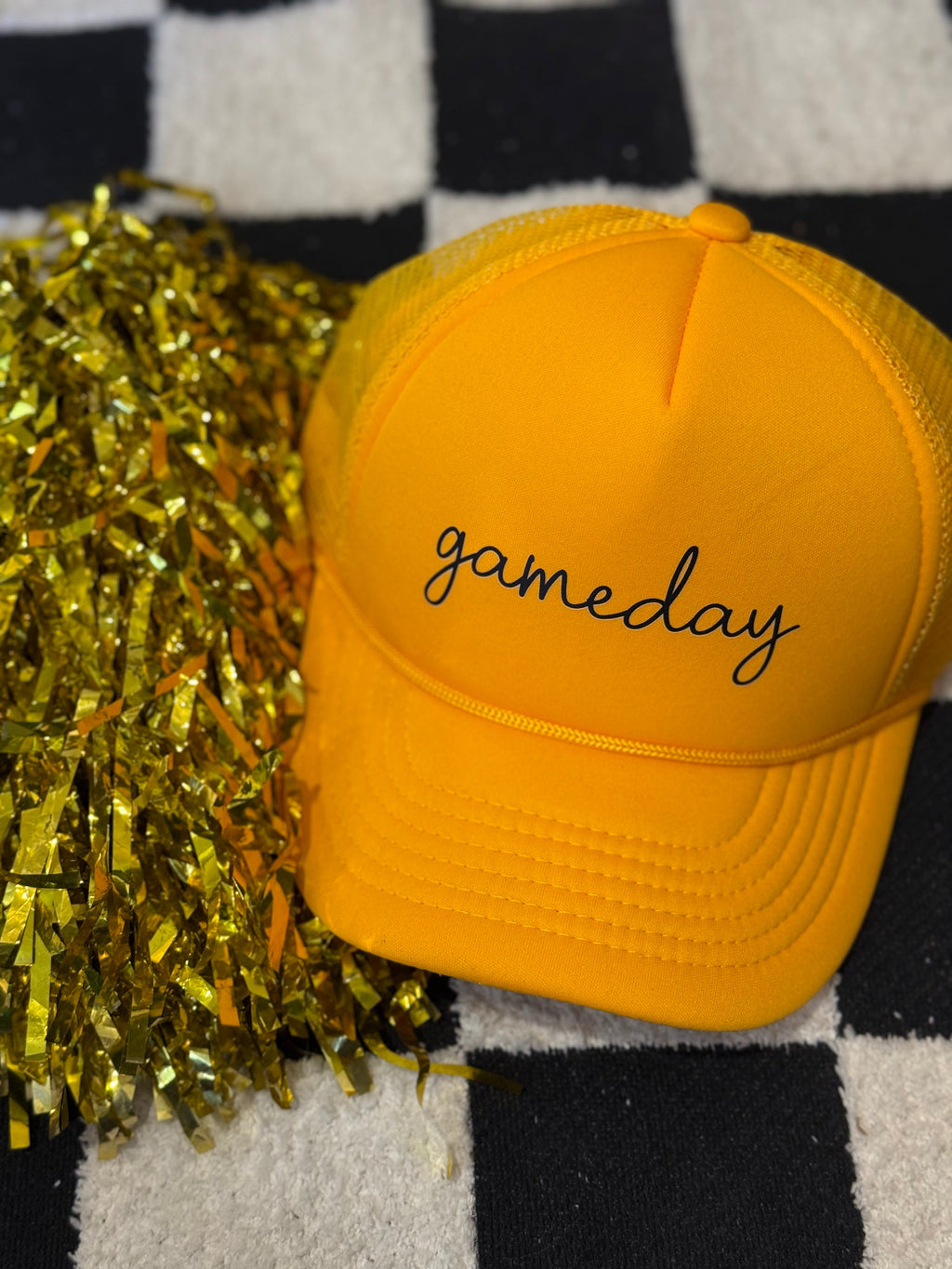**SALE** Gold game day trucker hat