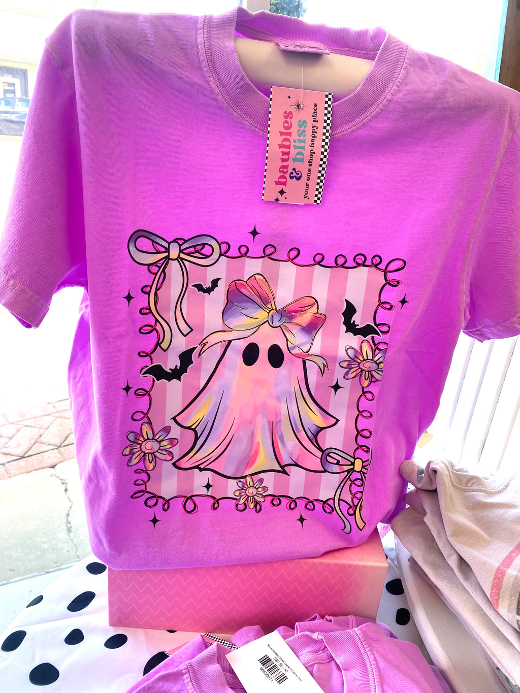 Neon Preppy Ghost Comfort Colors Tee