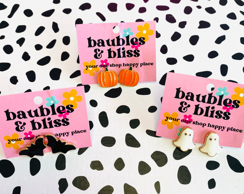 Halloween Cutie Enamel Stud Earrings