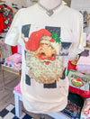 Blingin' Santa Retro Check Natural Tee