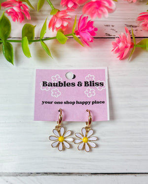Daisy Crazy Huggie Earrings