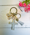 Cross & Butterfly Charm Keychain