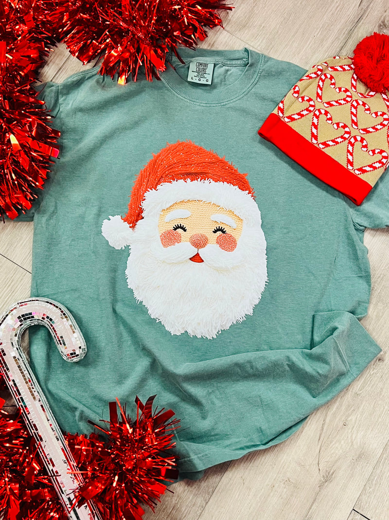 Faux Yarn Santa Comfort Colors Tee