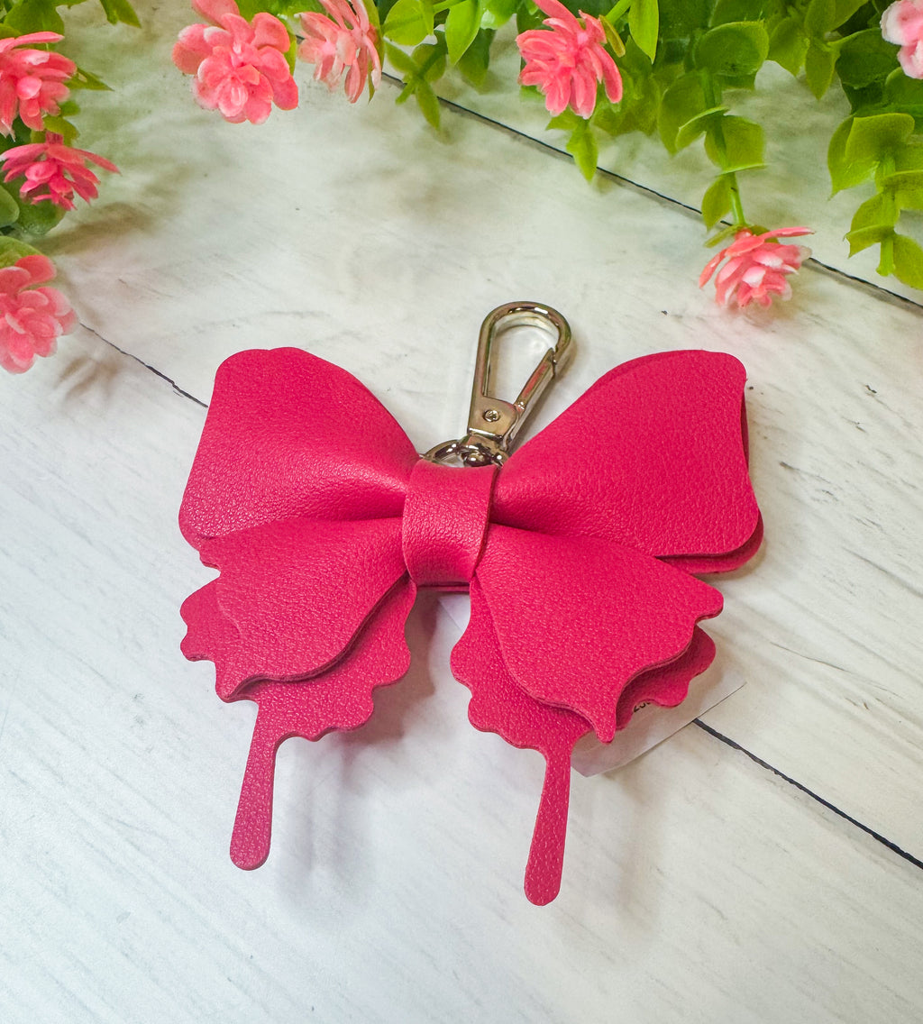 All A Flutter Deep Pink Butterfly Bow Keychain