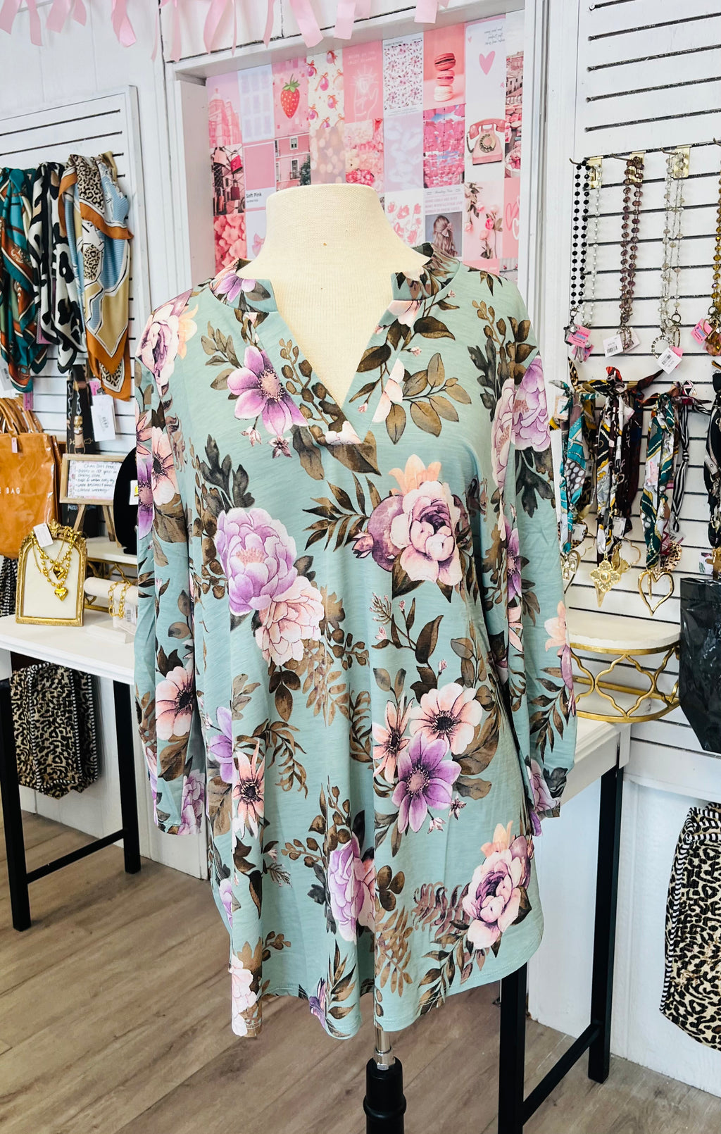 Sunday Brunch Sage Floral Top