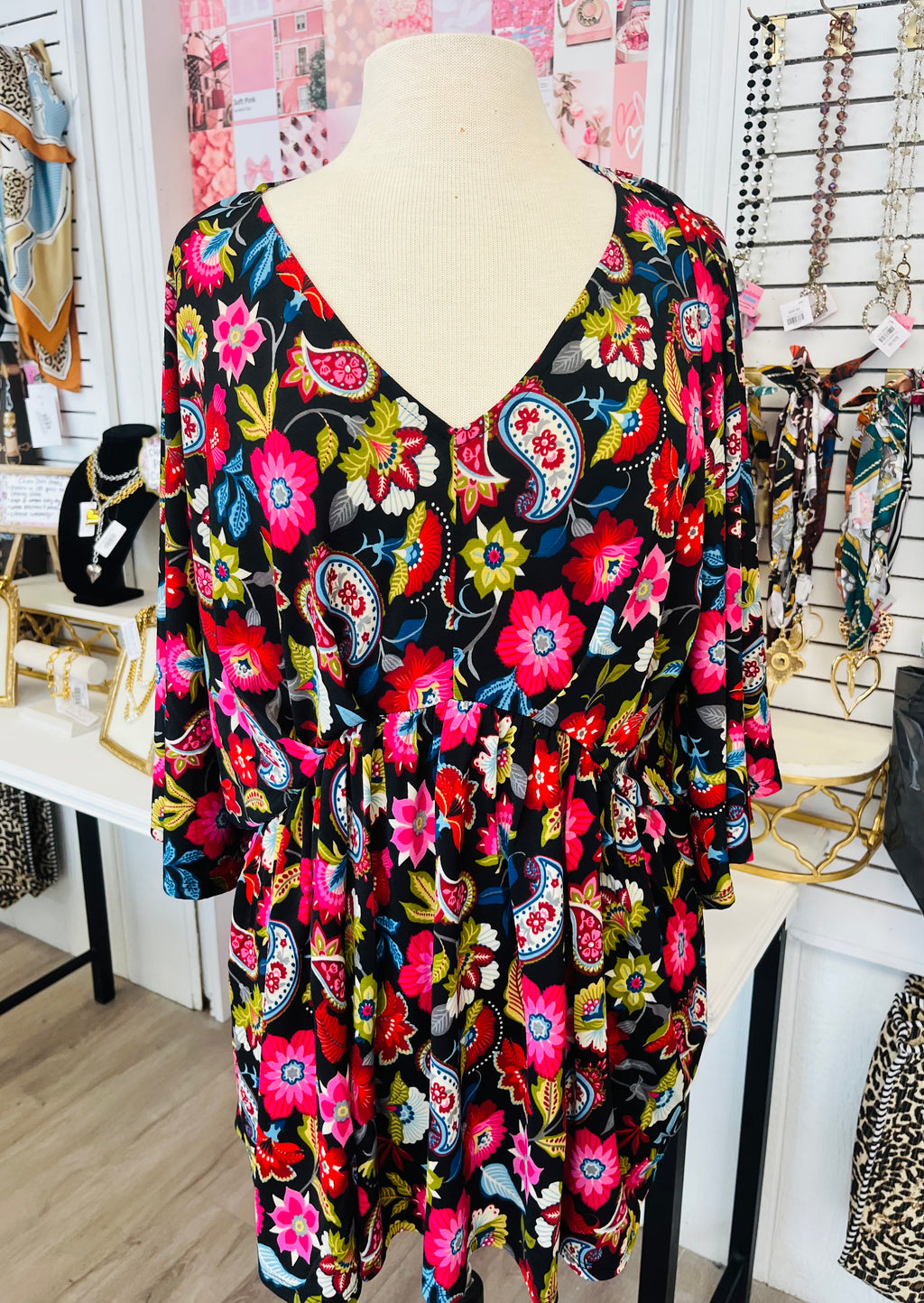 Blooming Beauty Black Colorful Floral Top