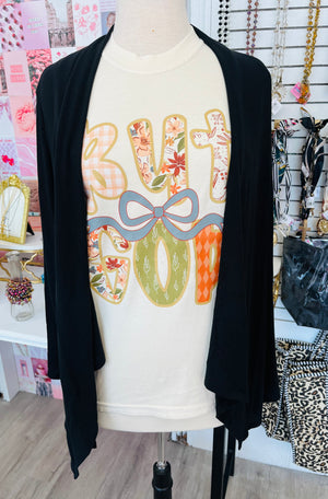 All Season Long - Black - Soft Drape Cardigan