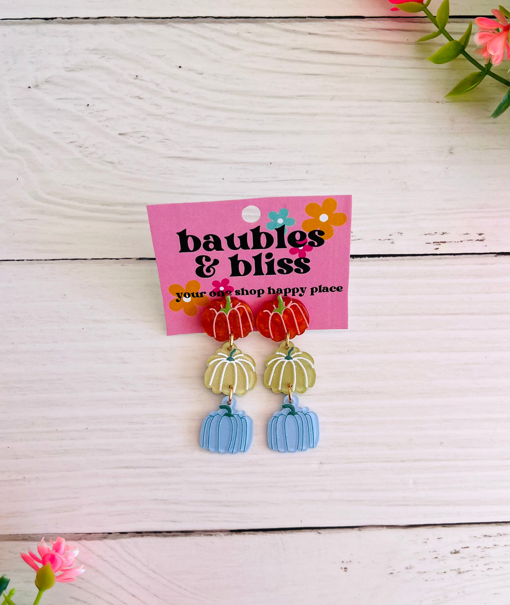 Pumpkin Please Dangle Earrings