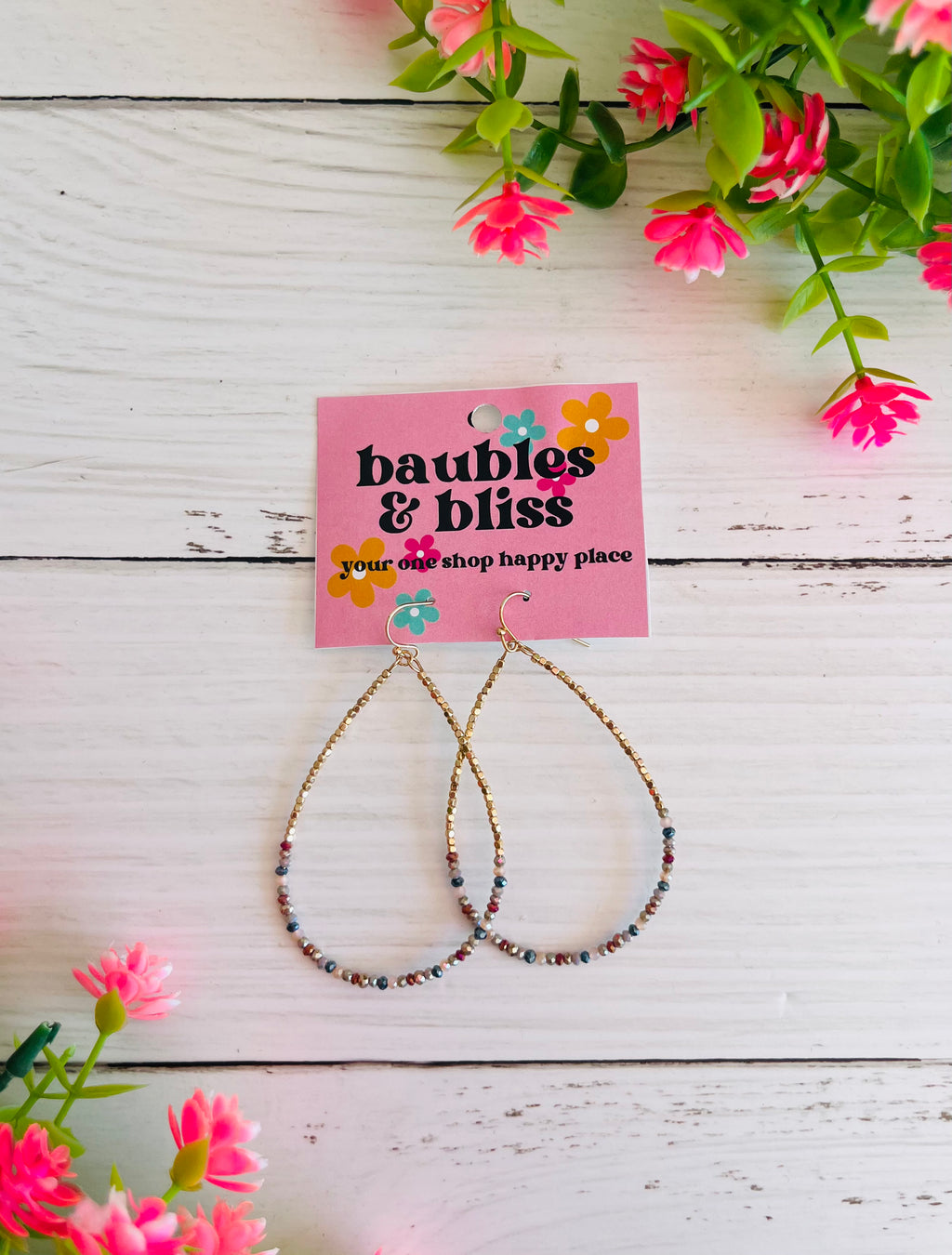 Feels Like Fall Multi Beaded Loop Earrings