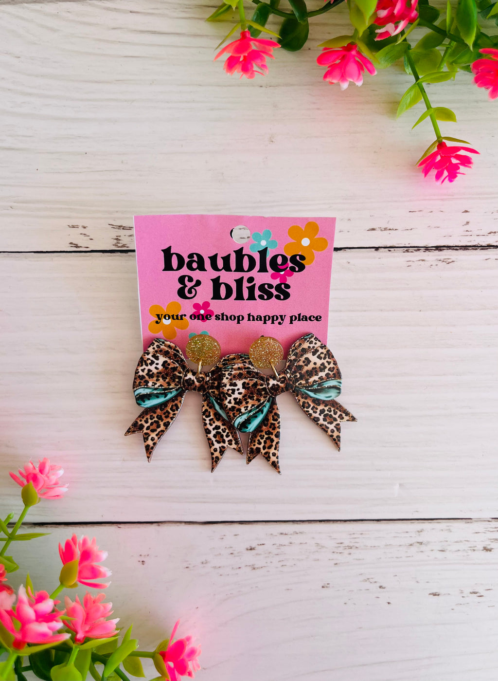 Leopard Lover Printed Bow Earrings