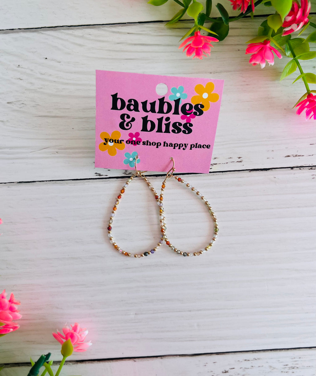 Autumn Sunset Multi Beaded Loop Earrings