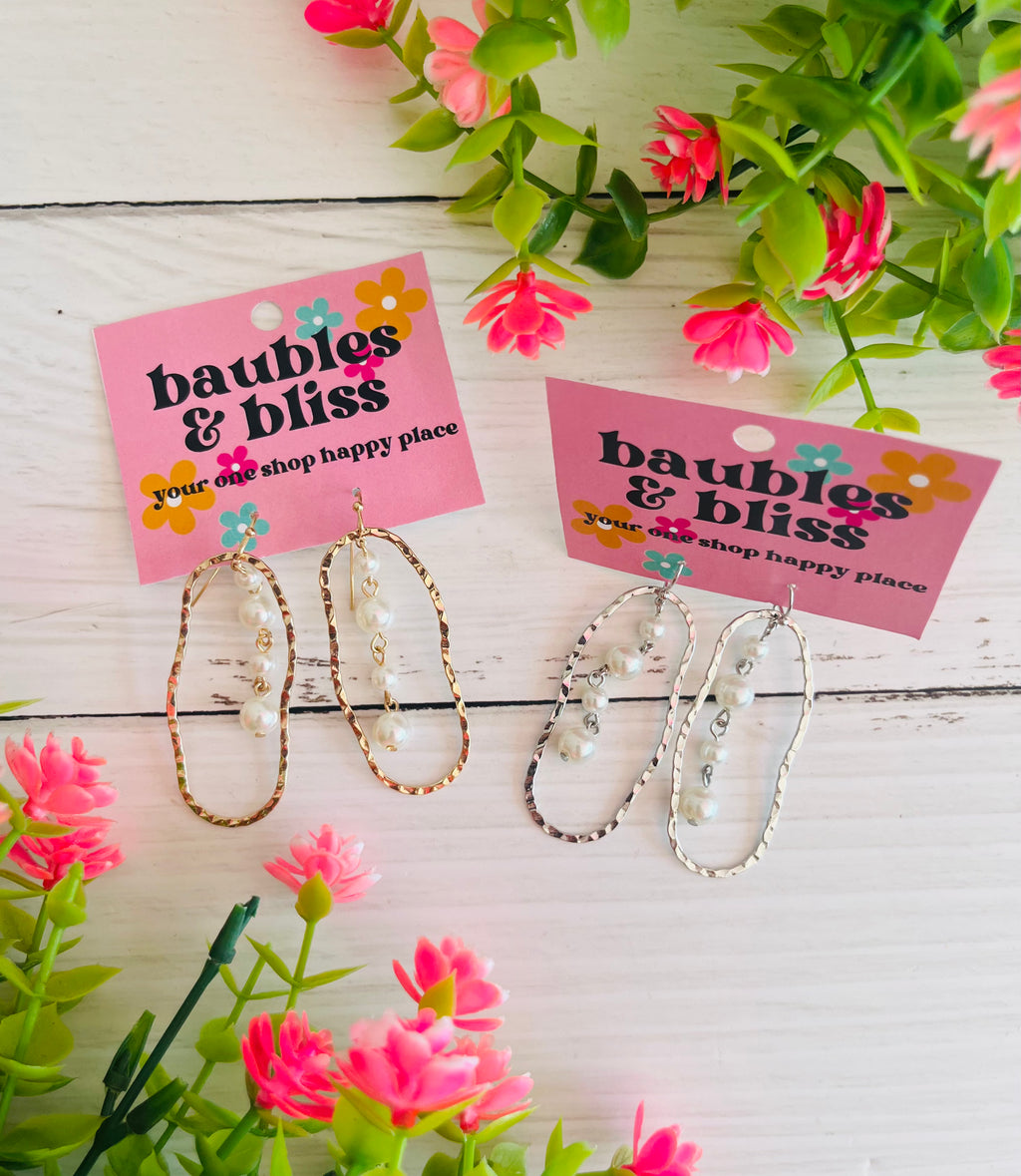 Sure Thing Pearl Dangle Loop Earrings