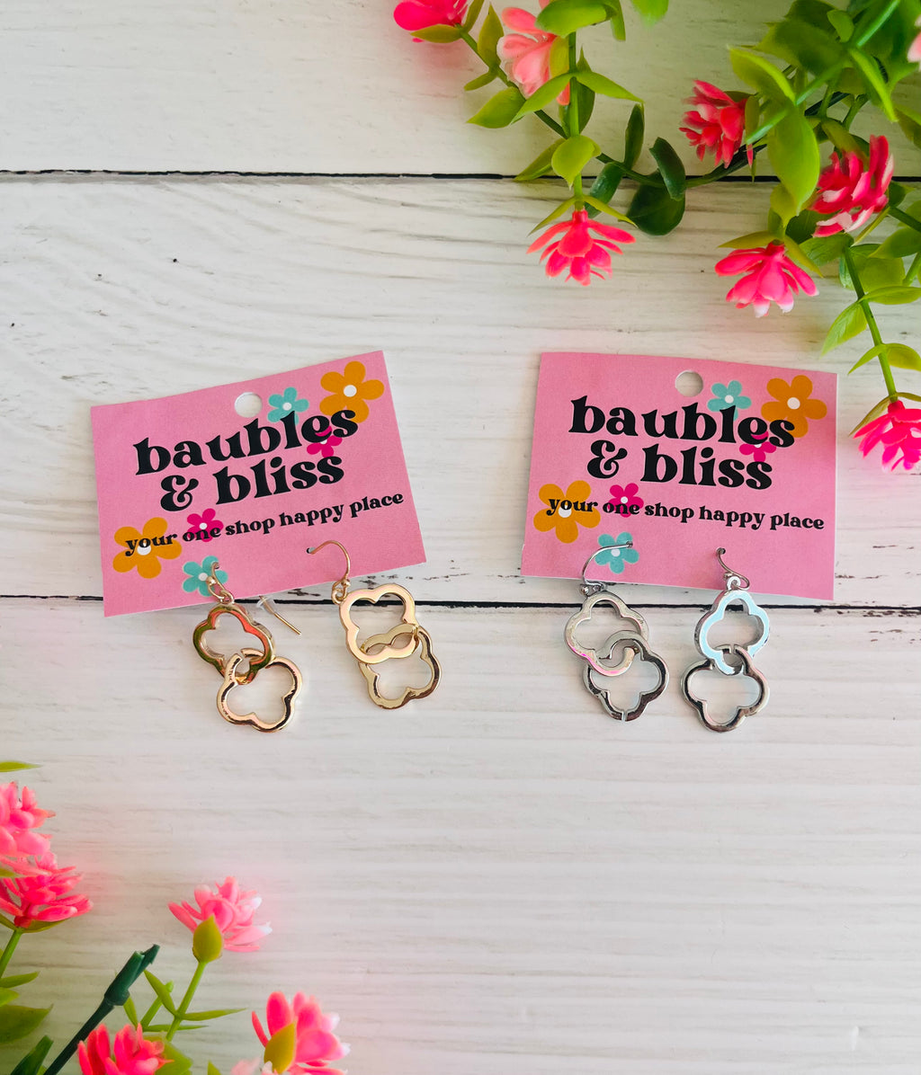 Hooked On You Looped Clover Earrings