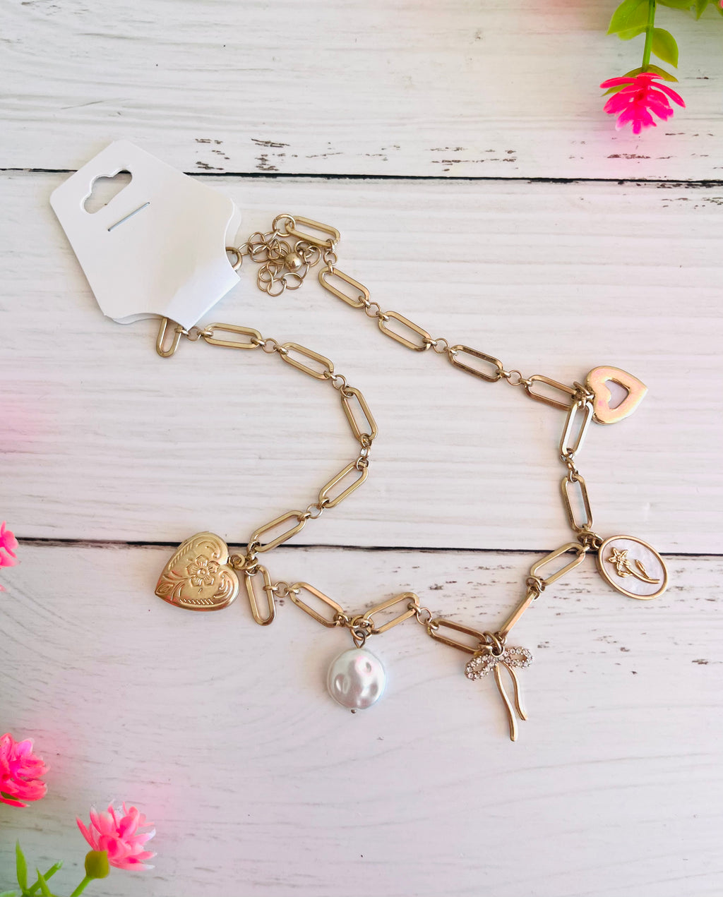 From the Heart Vintage Charm Necklace
