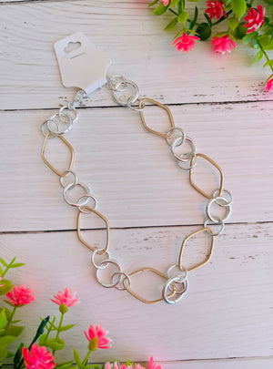 Out on the Town Two Toned Link Necklace