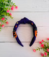 Halloween Please Pumpkin Beaded Gem Headband