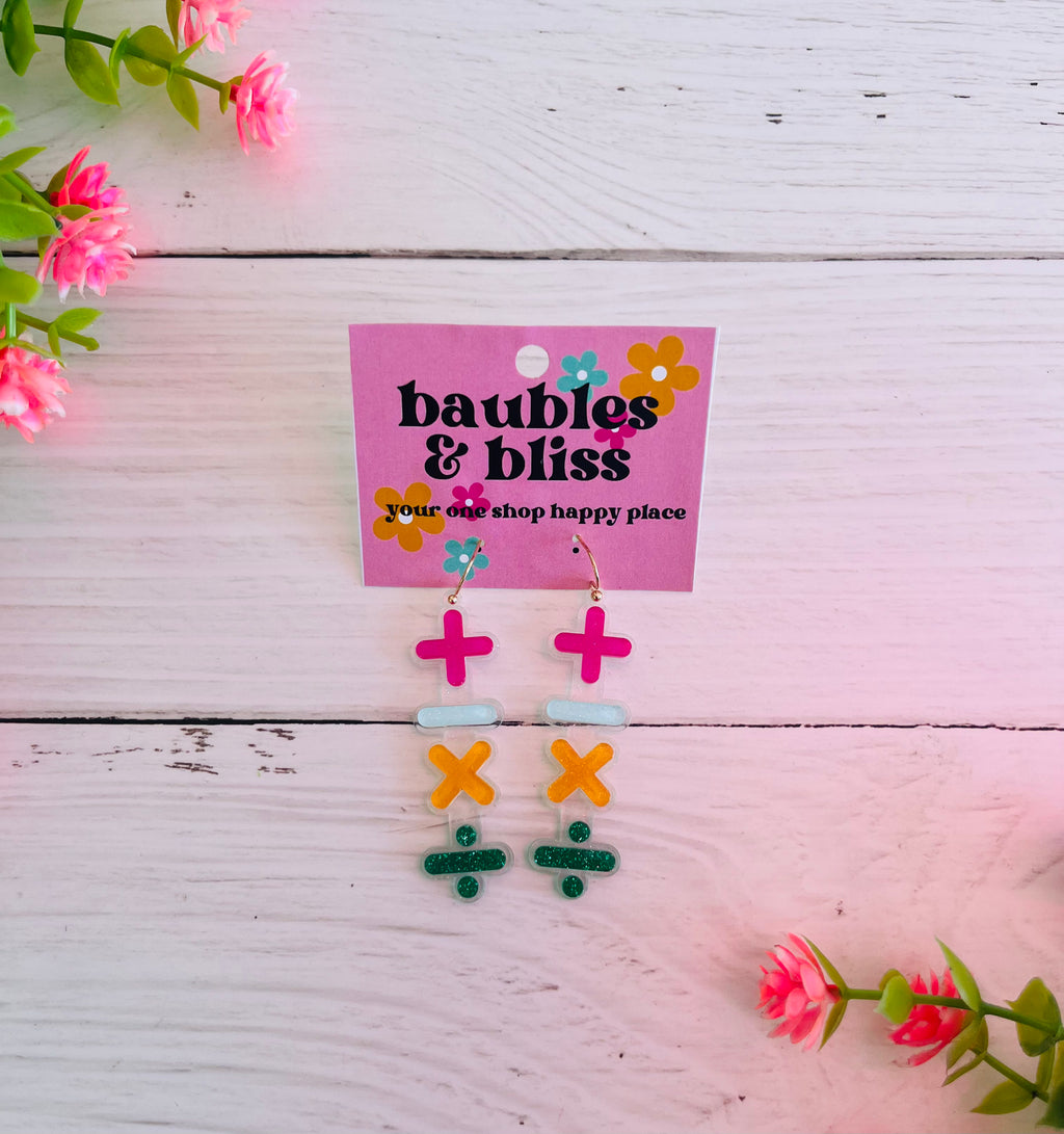 All Adds Up Math Earrings