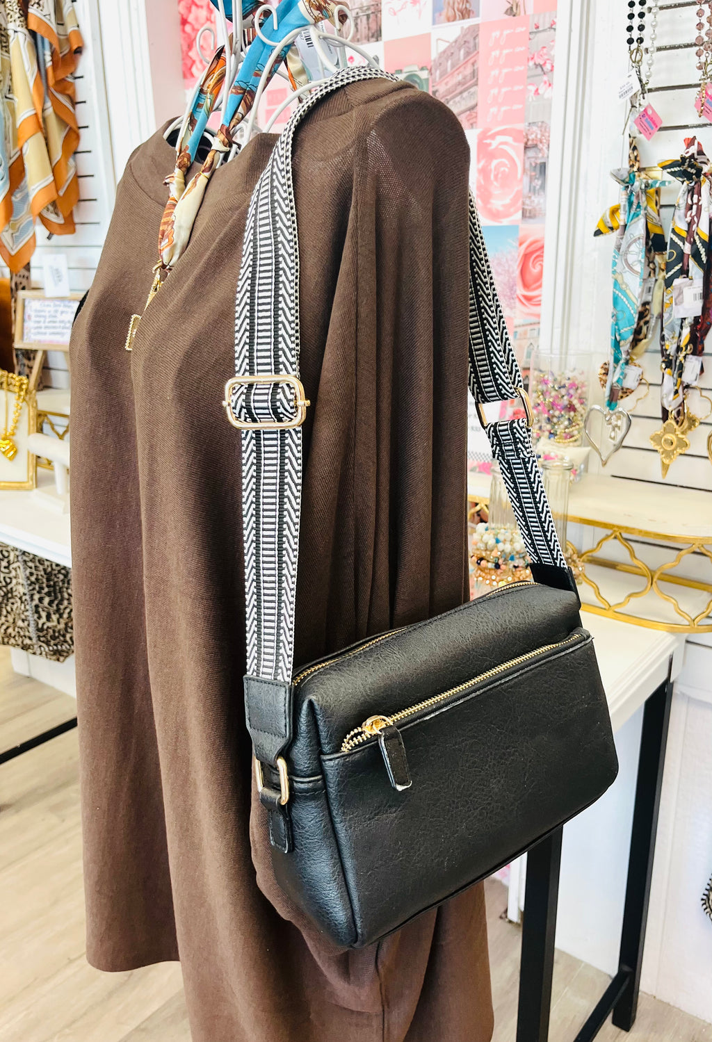 On The Go Vegan Leather Crossbody Bag
