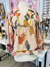 Flirty in the Fall Colorful Taupe Top
