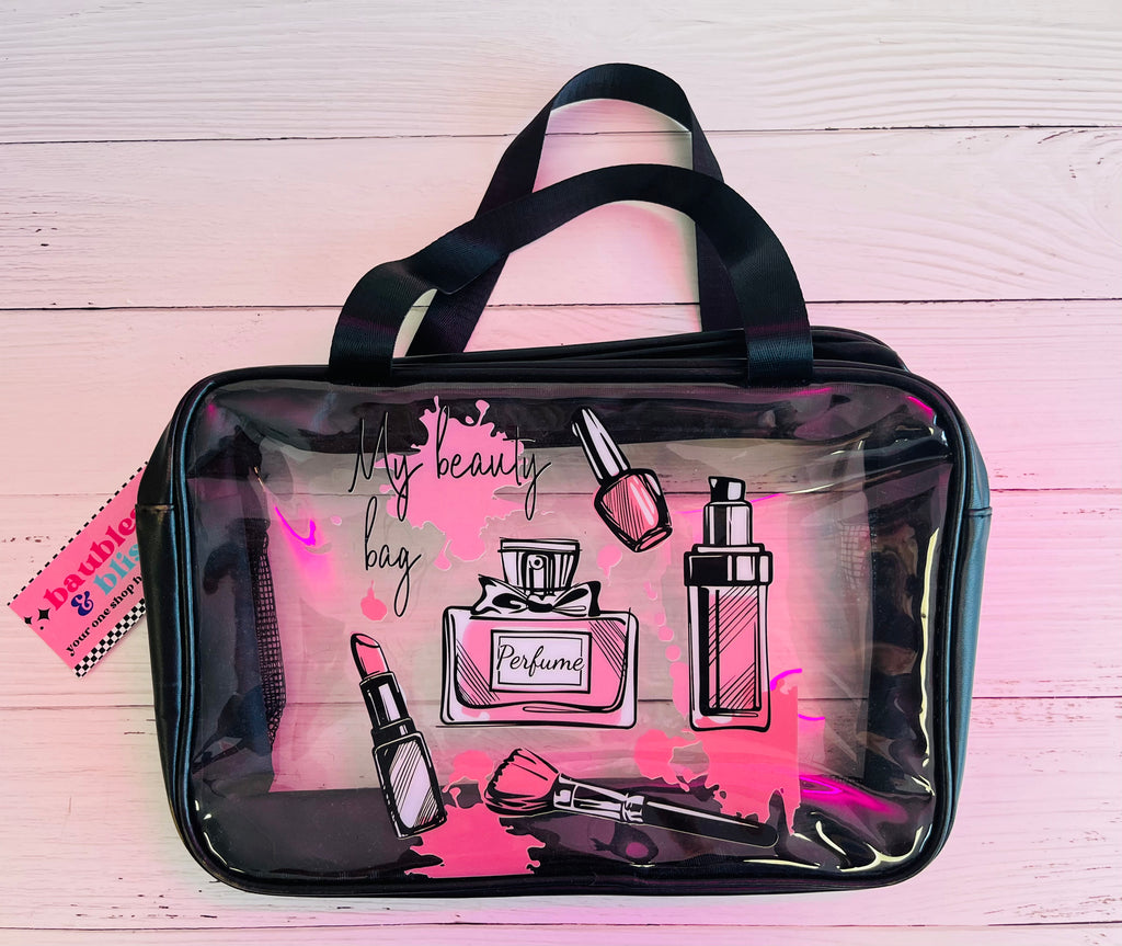 Glam Queen Clear Travel Makeup Bag