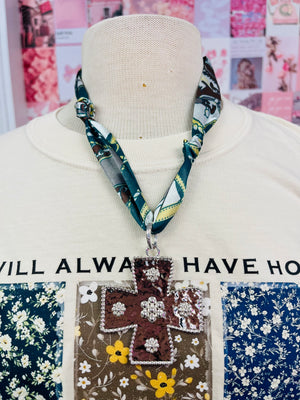Fall Vibes Silk Scarf Pendant Necklace Collection