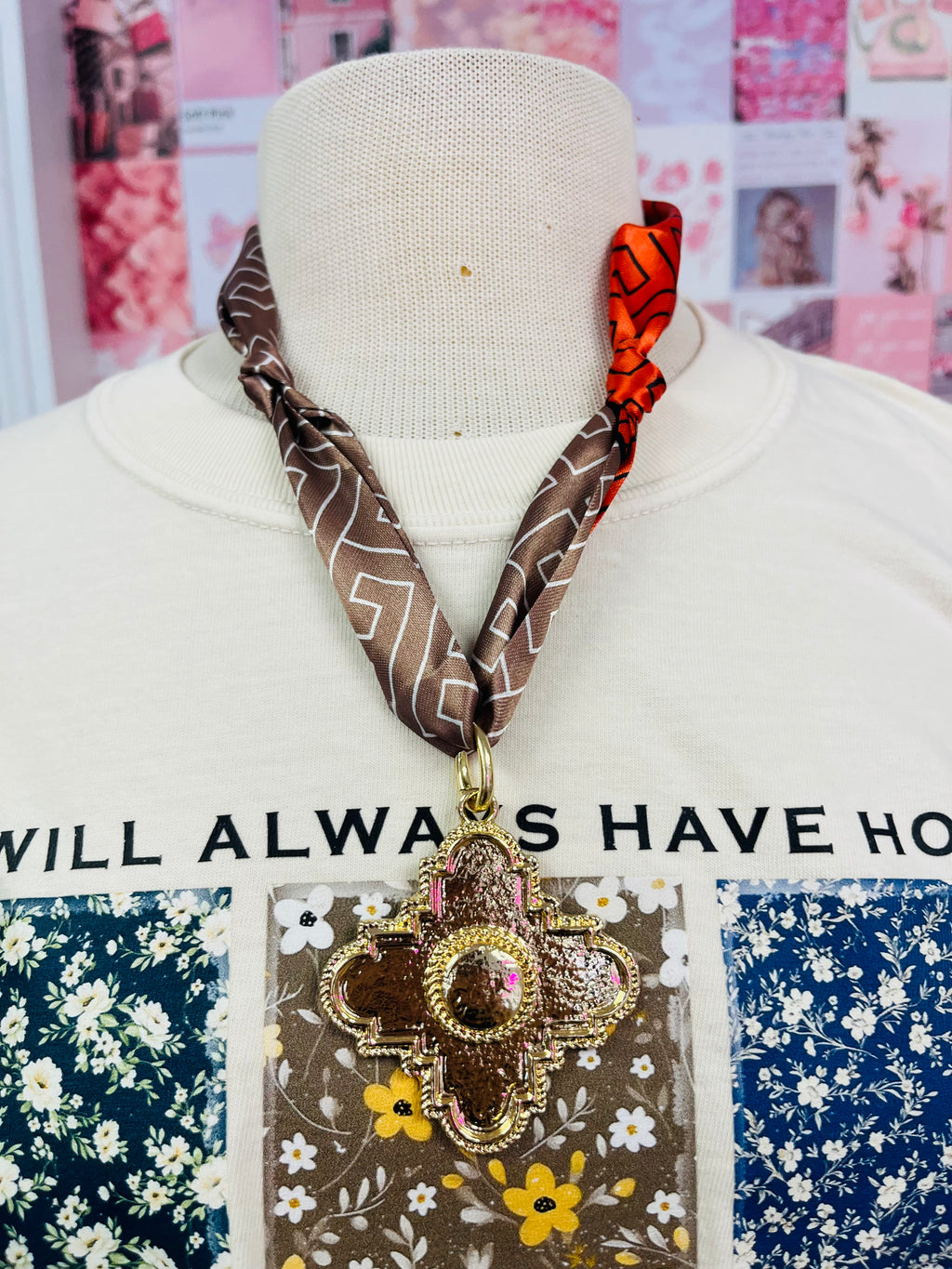 Fall Vibes Silk Scarf Pendant Necklace Collection