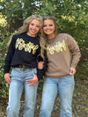 Thankful in Gold Metallic Puff Sweatshirt