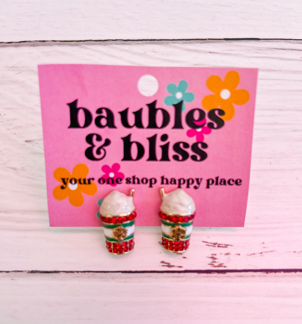 Peppermint Latte Stud Earrings
